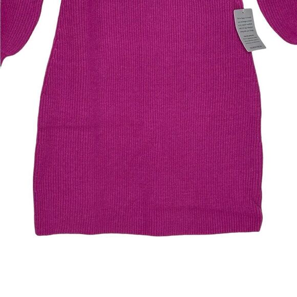 Donna Morgan Raspberry Pink Puff Sleeve Sweater Dress | Size M - Picture 9 of 12